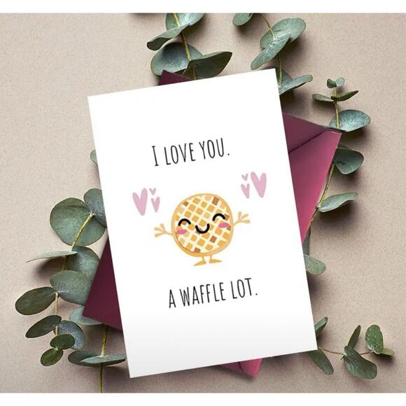 I Love You A Waffle Lot Naughty Anniversary Card Funny Valentines Day - Picture 1 of 2